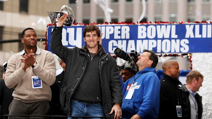 Eli Manning, Michael Strahan Eli Manning, Michael Strahan