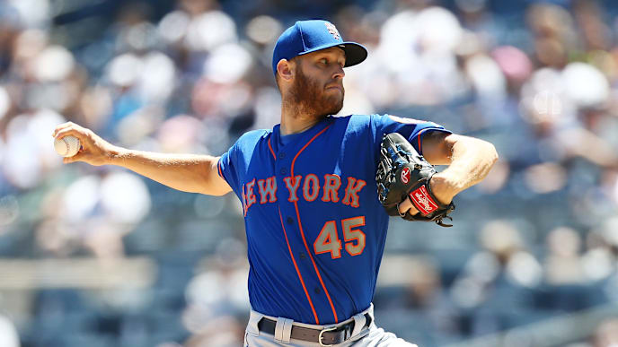 NEW YORK, NEW YORK - JUNE 11: Zack Wheeler #45 of the New York Mets pitches in the first inning against the New York Yankees at Yankee Stadium on June 11, 2019 in New York City. (Photo by Mike Stobe/Getty Images) NEW YORK, NEW YORK - JUNE 11: Zack Wheeler #45 of the New York Mets pitches in the first inning against the New York Yankees at Yankee Stadium on June 11, 2019 in New York City. (Photo by Mike Stobe/Getty Images)
