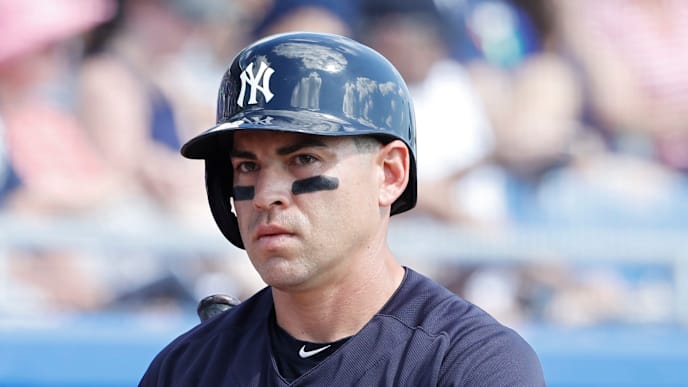 DUNEDIN, FL - FEBRUARY 27: Jacoby Ellsbury #22 of the New York Yankees looks on before batting during a Grapefruit League spring training game against the Toronto Blue Jays at Florida Auto Exchange Stadium on February 27, 2018 in Dunedin, Florida. The Yankees won 9-8. (Photo by Joe Robbins/Getty Images) DUNEDIN, FL - FEBRUARY 27: Jacoby Ellsbury #22 of the New York Yankees looks on before batting during a Grapefruit League spring training game against the Toronto Blue Jays at Florida Auto Exchange Stadium on February 27, 2018 in Dunedin, Florida. The Yankees won 9-8. (Photo by Joe Robbins/Getty Images)