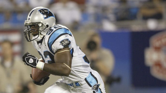 CHARLOTTE, NC- SEPTEMBER 13: Running back Rod Smart #32 of the Carolina Panthers carries the ball against the Green Bay Packers during the game at Bank of America Stadium on September 13, 2004 in Charlotte, North Carolina. The Packers won 24-14. (Photo By Craig Jones/Getty Images) CHARLOTTE, NC- SEPTEMBER 13: Running back Rod Smart #32 of the Carolina Panthers carries the ball against the Green Bay Packers during the game at Bank of America Stadium on September 13, 2004 in Charlotte, North Carolina. The Packers won 24-14. (Photo By Craig Jones/Getty Images)