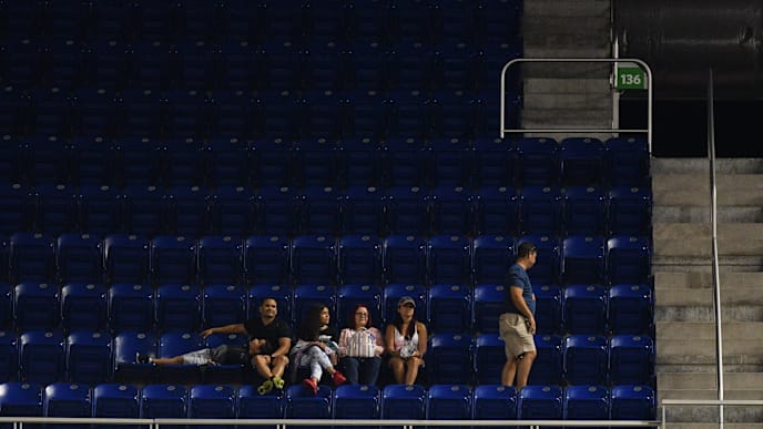 MIAMI, FL - JUNE 14: Fans leave the game between the Miami Marlins and the Pittsburgh Pirates at Marlins Park on June 14, 2019 in Miami, Florida. (Photo by Mark Brown/Getty Images) MIAMI, FL - JUNE 14: Fans leave the game between the Miami Marlins and the Pittsburgh Pirates at Marlins Park on June 14, 2019 in Miami, Florida. (Photo by Mark Brown/Getty Images)