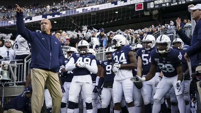 Penn State coach James Franklin leads team onto field vs Rutgers Penn State coach James Franklin leads team onto field vs Rutgers