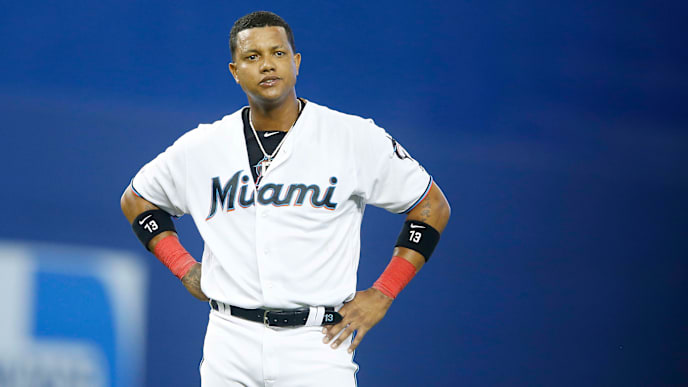 MIAMI, FLORIDA - MAY 30: Starlin Castro #13 of the Miami Marlins reacts after a double play against the San Francisco Giants at Marlins Park on May 30, 2019 in Miami, Florida. (Photo by Michael Reaves/Getty Images) MIAMI, FLORIDA - MAY 30: Starlin Castro #13 of the Miami Marlins reacts after a double play against the San Francisco Giants at Marlins Park on May 30, 2019 in Miami, Florida. (Photo by Michael Reaves/Getty Images)