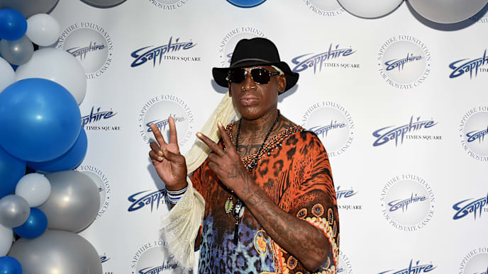 NEW YORK, NEW YORK - AUGUST 15: Dennis Rodman attends Sapphire Gentlemen's Club Debuts New Times Square Location on August 15, 2019 in New York City. (Photo by Ilya S. Savenok/Getty Images for Sapphire Gentlemen's Club) NEW YORK, NEW YORK - AUGUST 15: Dennis Rodman attends Sapphire Gentlemen's Club Debuts New Times Square Location on August 15, 2019 in New York City. (Photo by Ilya S. Savenok/Getty Images for Sapphire Gentlemen's Club)