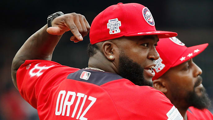 WASHINGTON, DC - JULY 15: Manager David Ortiz of the World Team looks on before his team plays against the U.S. Team in the SiriusXM All-Star Futures Game at Nationals Park on July 15, 2018 in Washington, DC. (Photo by Patrick McDermott/Getty Images) WASHINGTON, DC - JULY 15: Manager David Ortiz of the World Team looks on before his team plays against the U.S. Team in the SiriusXM All-Star Futures Game at Nationals Park on July 15, 2018 in Washington, DC. (Photo by Patrick McDermott/Getty Images)