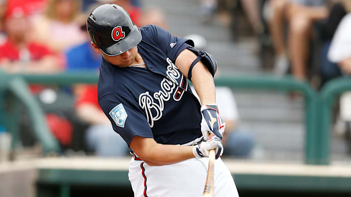 LAKE BUENA VISTA, FLORIDA - MARCH 12: Austin Riley #74 of the Atlanta Braves singles in the sixth inning against the St. Louis Cardinals during the Grapefruit League spring training game at Champion Stadium on March 12, 2019 in Lake Buena Vista, Florida. (Photo by Michael Reaves/Getty Images) LAKE BUENA VISTA, FLORIDA - MARCH 12: Austin Riley #74 of the Atlanta Braves singles in the sixth inning against the St. Louis Cardinals during the Grapefruit League spring training game at Champion Stadium on March 12, 2019 in Lake Buena Vista, Florida. (Photo by Michael Reaves/Getty Images)