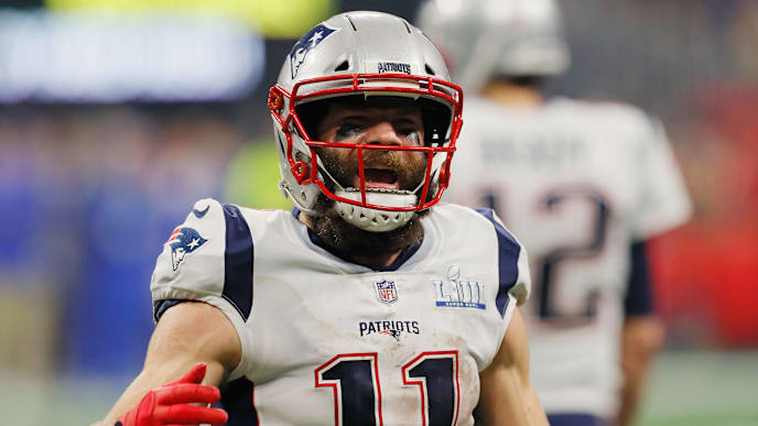 ATLANTA, GA - FEBRUARY 03: Julian Edelman #11 of the New England Patriots reacts in the fourth quarterduring Super Bowl LIII at Mercedes-Benz Stadium on February 3, 2019 in Atlanta, Georgia. (Photo by Kevin C. Cox/Getty Images) ATLANTA, GA - FEBRUARY 03: Julian Edelman #11 of the New England Patriots reacts in the fourth quarterduring Super Bowl LIII at Mercedes-Benz Stadium on February 3, 2019 in Atlanta, Georgia. (Photo by Kevin C. Cox/Getty Images)