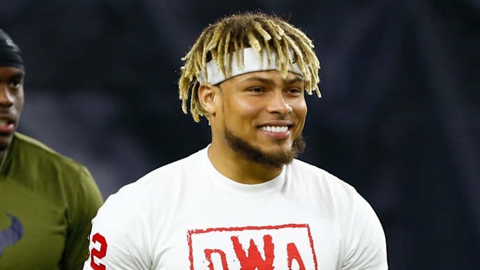 HOUSTON, TEXAS - NOVEMBER 26: Tyrann Mathieu #32 of the Houston Texans warms up before playing against the Tennessee Titans at NRG Stadium on November 26, 2018 in Houston, Texas. (Photo by Bob Levey/Getty Images) HOUSTON, TEXAS - NOVEMBER 26: Tyrann Mathieu #32 of the Houston Texans warms up before playing against the Tennessee Titans at NRG Stadium on November 26, 2018 in Houston, Texas. (Photo by Bob Levey/Getty Images)