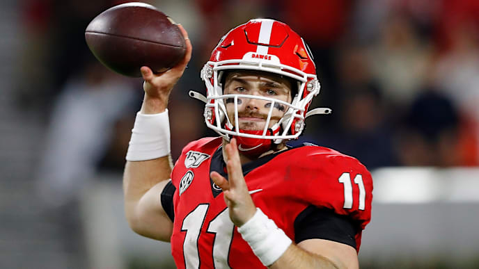 ATHENS, GEORGIA - NOVEMBER 23: Jake Fromm #11 of the Georgia Bulldogs looks to pass against the Texas A&M Aggies in the second half at Sanford Stadium on November 23, 2019 in Athens, Georgia. (Photo by Kevin C. Cox/Getty Images) ATHENS, GEORGIA - NOVEMBER 23: Jake Fromm #11 of the Georgia Bulldogs looks to pass against the Texas A&M Aggies in the second half at Sanford Stadium on November 23, 2019 in Athens, Georgia. (Photo by Kevin C. Cox/Getty Images)
