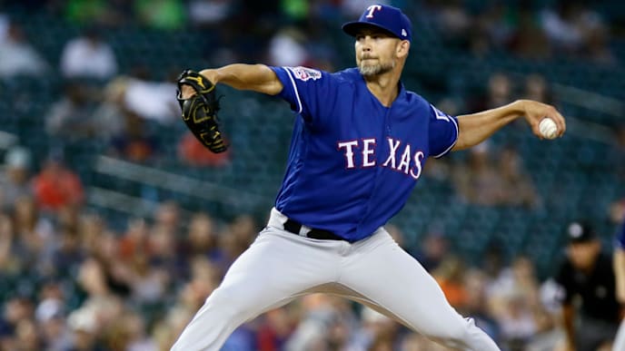 DETROIT, MI - JUNE 26: Starting pitcher Mike Minor #23 of the Texas Rangers pitches against the Detroit Tigers during the ninth inning at Comerica Park on June 26, 2019 in Detroit, Michigan. Minor pitched his second complete game of the season, allowing one run on five hits with two walks and seven strikeouts, in a 4-1 win. (Photo by Duane Burleson/Getty Images) DETROIT, MI - JUNE 26: Starting pitcher Mike Minor #23 of the Texas Rangers pitches against the Detroit Tigers during the ninth inning at Comerica Park on June 26, 2019 in Detroit, Michigan. Minor pitched his second complete game of the season, allowing one run on five hits with two walks and seven strikeouts, in a 4-1 win. (Photo by Duane Burleson/Getty Images)