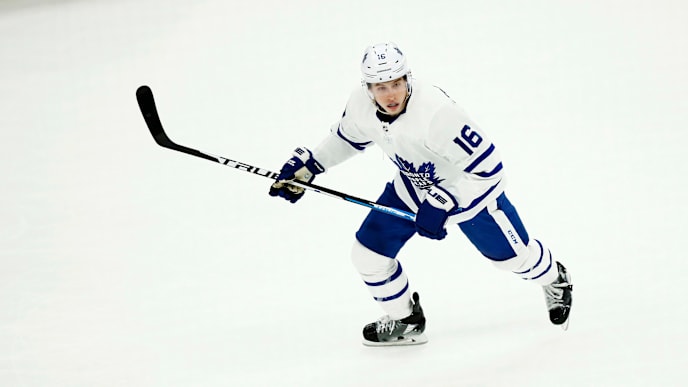 BOSTON, MASSACHUSETTS - APRIL 23: Mitchell Marner #16 of the Toronto Maple Leafs looks on during the Game Seven of the Eastern Conference First Round during the 2019 NHL Stanley Cup Playoffs against the Boston Bruins at TD Garden on April 23, 2019 in Boston, Massachusetts. (Photo by Omar Rawlings/Getty Images) BOSTON, MASSACHUSETTS - APRIL 23: Mitchell Marner #16 of the Toronto Maple Leafs looks on during the Game Seven of the Eastern Conference First Round during the 2019 NHL Stanley Cup Playoffs against the Boston Bruins at TD Garden on April 23, 2019 in Boston, Massachusetts. (Photo by Omar Rawlings/Getty Images)