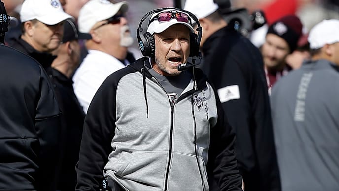 COLLEGE STATION, TEXAS - NOVEMBER 02: Head coach Jimbo Fisher of the Texas A&M Aggies looks on from the sideline against the UTSA Roadrunners at Kyle Field on November 02, 2019 in College Station, Texas. (Photo by Bob Levey/Getty Images) COLLEGE STATION, TEXAS - NOVEMBER 02: Head coach Jimbo Fisher of the Texas A&M Aggies looks on from the sideline against the UTSA Roadrunners at Kyle Field on November 02, 2019 in College Station, Texas. (Photo by Bob Levey/Getty Images)