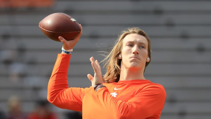 CLEMSON, SOUTH CAROLINA - NOVEMBER 16: Trevor Lawrence #16 of the Clemson Tigers warms up before their game against the Wake Forest Demon Deacons at Memorial Stadium on November 16, 2019 in Clemson, South Carolina. (Photo by Streeter Lecka/Getty Images) CLEMSON, SOUTH CAROLINA - NOVEMBER 16: Trevor Lawrence #16 of the Clemson Tigers warms up before their game against the Wake Forest Demon Deacons at Memorial Stadium on November 16, 2019 in Clemson, South Carolina. (Photo by Streeter Lecka/Getty Images)