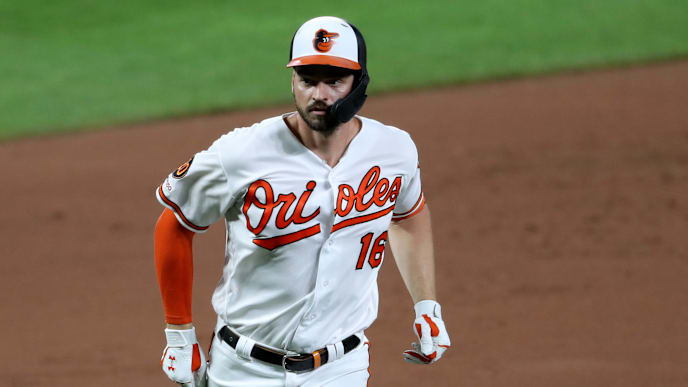 BALTIMORE, MARYLAND - JULY 17: Trey Mancini #16 of the Baltimore Orioles rounds the bases after hitting a two RBI home run against the Washington Nationals in the eighth inning at Oriole Park at Camden Yards on July 17, 2019 in Baltimore, Maryland. (Photo by Rob Carr/Getty Images) BALTIMORE, MARYLAND - JULY 17: Trey Mancini #16 of the Baltimore Orioles rounds the bases after hitting a two RBI home run against the Washington Nationals in the eighth inning at Oriole Park at Camden Yards on July 17, 2019 in Baltimore, Maryland. (Photo by Rob Carr/Getty Images)