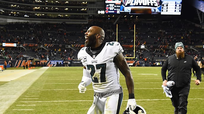 CHICAGO, ILLINOIS - JANUARY 06: Malcolm Jenkins #27 of the Philadelphia Eagles celebrates their 16 to 15 win over the Chicago Bears in the NFC Wild Card Playoff game at Soldier Field on January 06, 2019 in Chicago, Illinois. (Photo by Stacy Revere/Getty Images) CHICAGO, ILLINOIS - JANUARY 06: Malcolm Jenkins #27 of the Philadelphia Eagles celebrates their 16 to 15 win over the Chicago Bears in the NFC Wild Card Playoff game at Soldier Field on January 06, 2019 in Chicago, Illinois. (Photo by Stacy Revere/Getty Images)