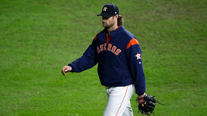 HOUSTON, TEXAS - OCTOBER 30: Gerrit Cole #45 of the Houston Astros walks to the bullpen during the fifth inning against the Washington Nationals in Game Seven of the 2019 World Series at Minute Maid Park on October 30, 2019 in Houston, Texas. (Photo by Tim Warner/Getty Images) HOUSTON, TEXAS - OCTOBER 30: Gerrit Cole #45 of the Houston Astros walks to the bullpen during the fifth inning against the Washington Nationals in Game Seven of the 2019 World Series at Minute Maid Park on October 30, 2019 in Houston, Texas. (Photo by Tim Warner/Getty Images)