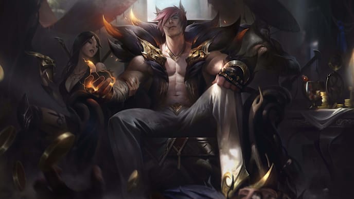 Sett in repose, as depicted in his official splash art Sett in repose, as depicted in his official splash art
