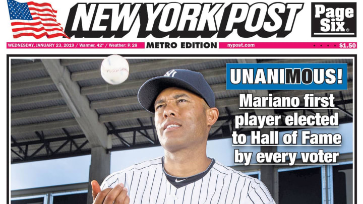 Mariano Rivera first to be unanimously elected to the Hall of Fame - Newsday