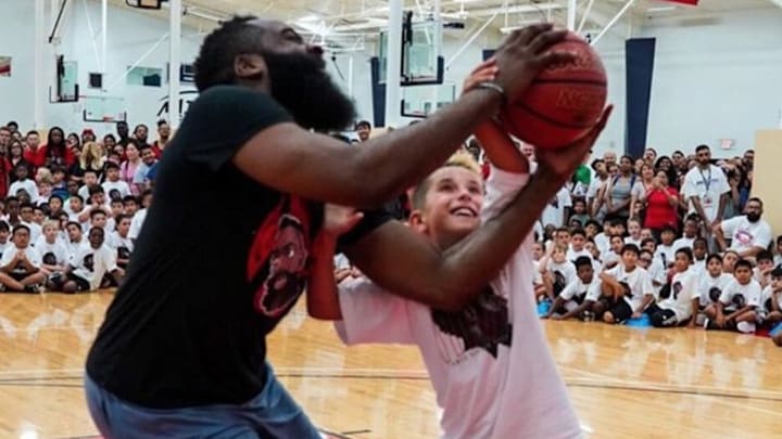 James Harden Practicing Drawing Fouls At Kids Camp