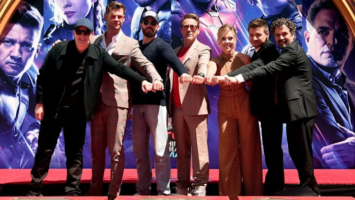 Marvel Studios' "Avengers: Endgame" Stars Place Handprints In Cement At TCL Chinese Theatre