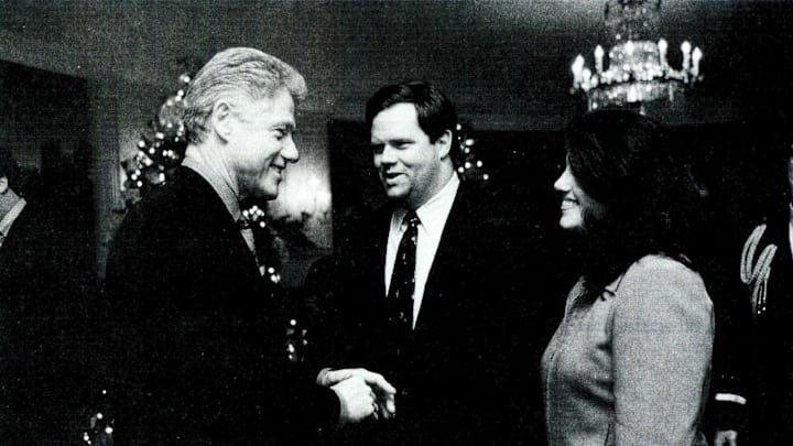 Monica Lewinsky meets with President Clinton