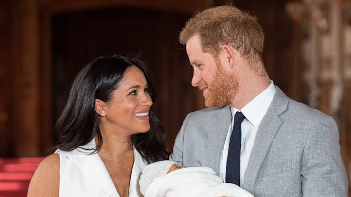 The Duke & Duchess Of Sussex Pose With Their Newborn Son