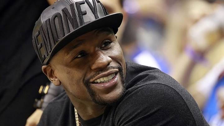 Oct 30, 2015; Orlando, FL, USA; American professional boxer Floyd Mayweather Jr. watches the Oklahoma City Thunder and Orlando Magic during the second quarter at Amway Center. Mandatory Credit: Kim Klement-USA TODAY Sports