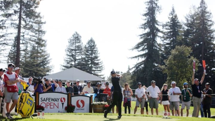 DraftKings PGA: NAPA, CA - OCTOBER 05: Patrick Cantlay plays his shot from the 12th tee during the second round of the Safeway Open at the North Course of the Silverado Resort and Spa on October 5, 2018 in Napa, California. (Photo by Marianna Massey/Getty Images)