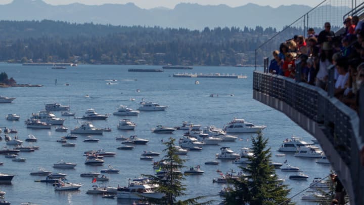 SEATTLE, WA - SEPTEMBER 06: A view looking east toward Union Bay prior to the game between the Washington Huskies and the Eastern Washington Eagles on September 6, 2014 at Husky Stadium in Seattle, Washington. (Photo by Otto Greule Jr/Getty Images)