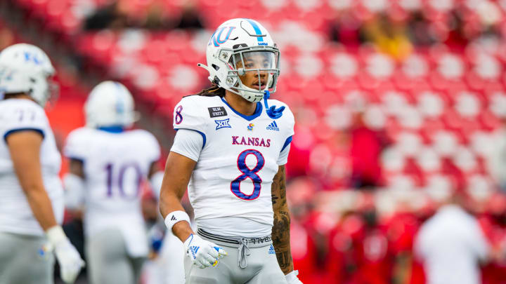 Kwamie Lassiter II #8 of the Kansas Jayhawks (Photo by John E. Moore III/Getty Images)