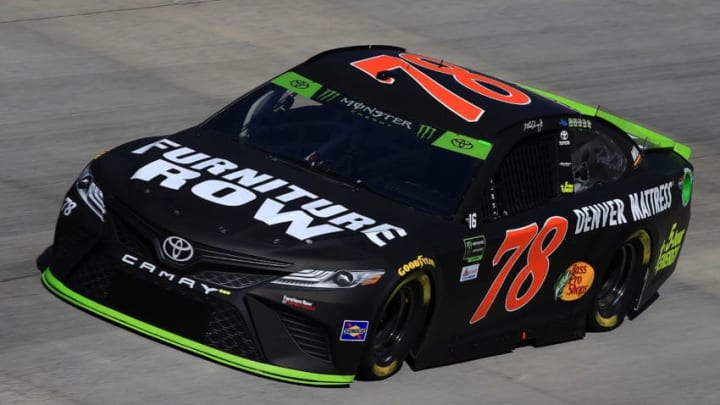 DOVER, DE - SEPTEMBER 29: Martin Truex Jr., driver of the #78 Furniture Row/Denver Mattress Toyota, practices for the Monster Energy NASCAR Cup Series Apache Warrior 400 presented by Lucas Oil at Dover International Speedway on September 29, 2017 in Dover, Delaware. (Photo by Chris Trotman/Getty Images)