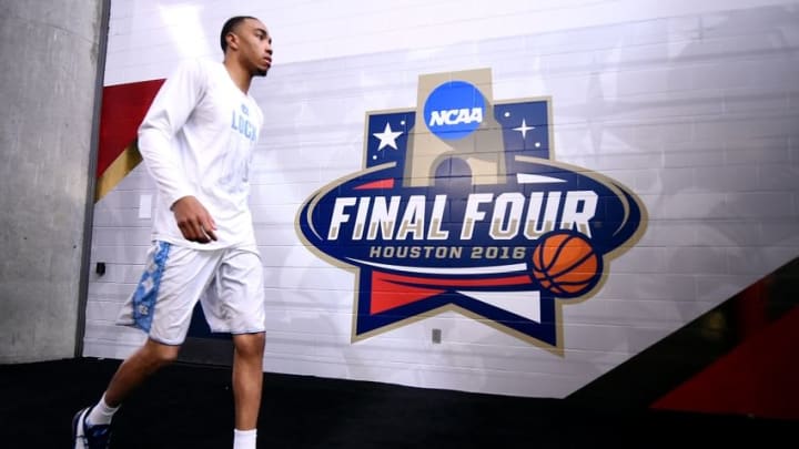 Apr 4, 2016; Houston, TX, USA; North Carolina Tar Heels forward Brice Johnson (11) walks to the court before the game against the Villanova Wildcats in the championship game of the 2016 NCAA Men