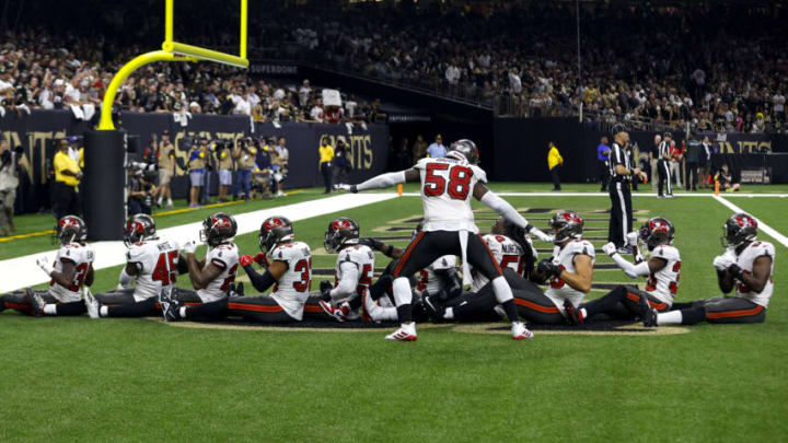 Jamel Dean and the defense, Tampa Bay Buccaneers (Photo by Chris Graythen/Getty Images)