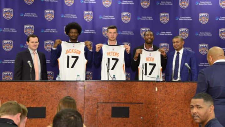PHOENIX, AZ – JUNE 23: The Phoenix Suns introduce the 2017 draft picks to the media during a press conference on June 23, 2017 at the Talking Stick Resort Arena in Phoenix, Arizona. NOTE TO USER: User expressly acknowledges and agrees that, by downloading and or using this Photograph, user is consenting to the terms and conditions of the Getty Images License Agreement. Mandatory Copyright Notice: Copyright 2017 NBAE (Photo by Barry Gossage/NBAE via Getty Images)