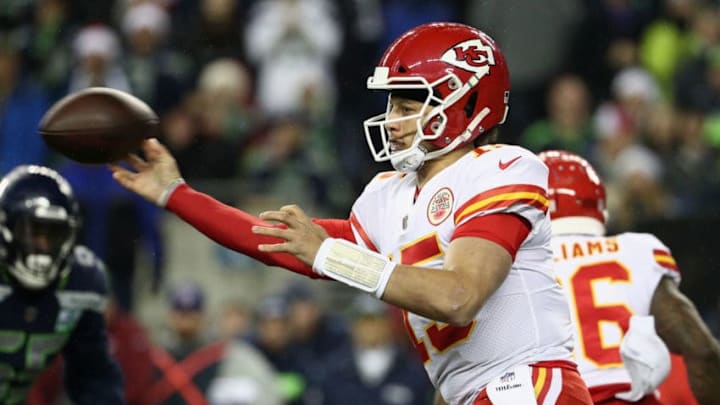 SEATTLE, WA - DECEMBER 23: Patrick Mahomes #15 of the Kansas City Chiefs throws the ball during the first quarter of the game against the Seattle Seahawks at CenturyLink Field on December 23, 2018 in Seattle, Washington. (Photo by Abbie Parr/Getty Images)