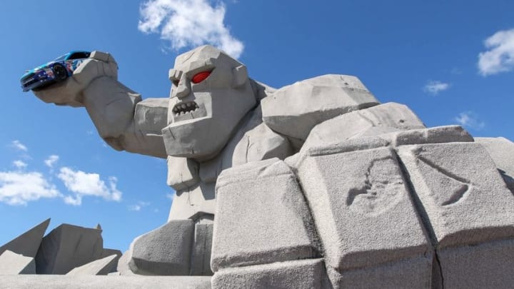 May 15, 2016; Dover, DE, USA; A view of the Miles the Monster statue prior to the AAA 400 Drive For Autism at Dover International Speedway. Mandatory Credit: Matthew O