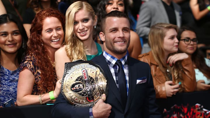 LOS ANGELES, CA - APRIL 13: Mixed martial artist Pat Curran attends the 2014 MTV Movie Awards at Nokia Theatre L.A. Live on April 13, 2014 in Los Angeles, California. (Photo by Christopher Polk/Getty Images for MTV)