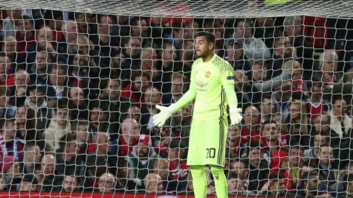 MANCHESTER, ENGLAND – APRIL 20: Sergio Romero of Manchester United in action during the UEFA Europa League quarter final second leg match between Manchester United and RSC Anderlecht at Old Trafford on April 20, 2017 in Manchester, United Kingdom. (Photo by Matthew Peters/Man Utd via Getty Images)