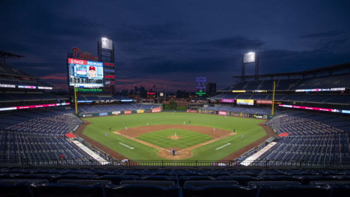 PHILADELPHIA, PA - AUGUST 06: A general view of Citizens Bank Park in the bottom of the sixth inning of the game between the New York Yankees and Philadelphia Phillies on August 6, 2020 in Philadelphia, Pennsylvania. The Phillies defeated the Yankees 5-4. (Photo by Mitchell Leff/Getty Images)