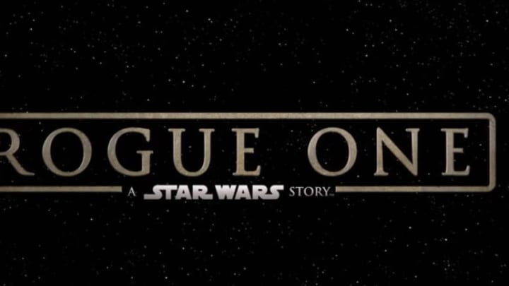 The title card of Rogue One: A Star Wars Story. Still from the Olympics trailer. Photo: Disney/Lucasfilm