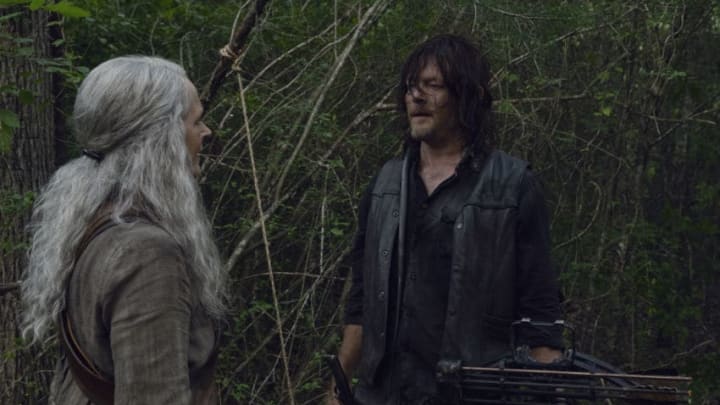 Norman Reedus as Daryl Dixon, Melissa McBride as Carol Peletier - The Walking Dead _ Season 9, Episode 7 - Photo Credit: Gene Page/AMC. Acquired via AMC Networks Press Center.