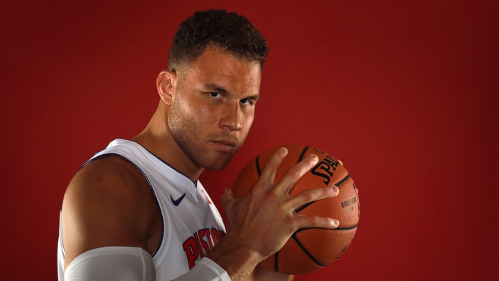 DETROIT, MI – SEPTEMBER 24: Blake Griffin #23 of the Detroit Pistons poses for a portrait during Media Day at Little Caesars Arena on September 24, 2018 in Detroit, Michigan. (Photo by Gregory Shamus/Getty Images)