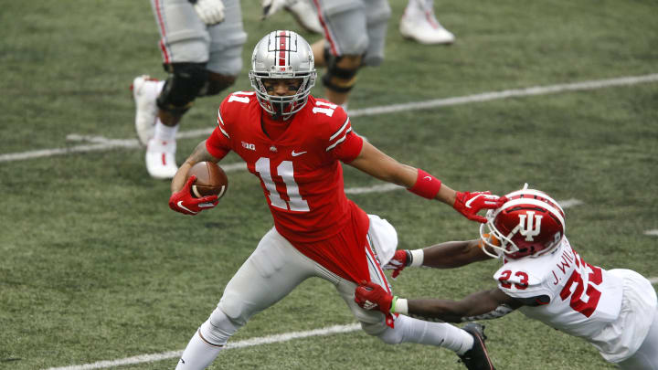 The Ohio State Football team has a bevy of talent at wide receiver and Jaxon Smith-Njigba is set to be the next star at that position. Mandatory Credit: Joseph Maiorana-USA TODAY Sports