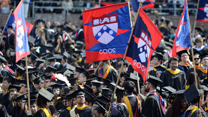 PHILADELPHIA, PENNSYLVANIA - MAY 16: Graduates march into the University of Pennsylvania's 260th Commencement at Franklin Field on May 16, 2016 in Philadelphia, Pennsylvania. (Photo by William Thomas Cain/Getty Images)