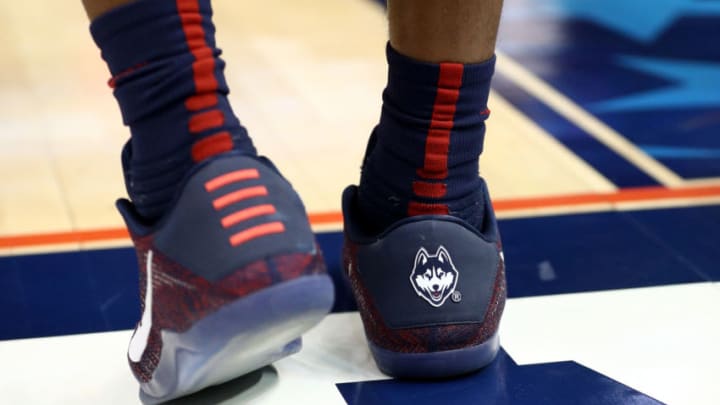 HARTFORD, CT - MARCH 11: A detail of Vance Jackson #5 of the Connecticut Huskies' shoes during the semifinal round of the AAC Basketball Tournament at the XL Center on March 11, 2017 in Hartford, Connecticut. (Photo by Maddie Meyer/Getty Images)