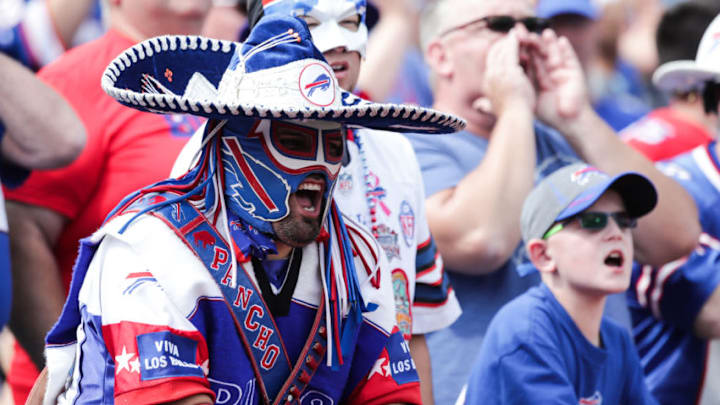 ORCHARD PARK, NY - SEPTEMBER 10: Buffalo Bills fans cheer during the first half against the New York Jets on September 10, 2017 at New Era Field in Orchard Park, New York. (Photo by Brett Carlsen/Getty Images)