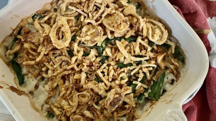 When the casserole is done, serve warm and enjoy with friends or family.Green Bean Casserole Done 2