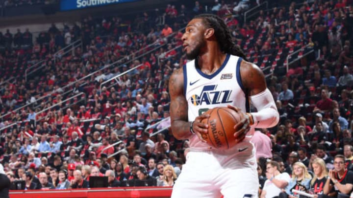 HOUSTON, TX – MAY 8: Jae Crowder #99 of the Utah Jazz handles the ball against the Houston Rockets during Game Five of the Western Conference Semifinals of the 2018 NBA Playoffs on May 8, 2018 at the Toyota Center in Houston, Texas. NOTE TO USER: User expressly acknowledges and agrees that, by downloading and or using this photograph, User is consenting to the terms and conditions of the Getty Images License Agreement. Mandatory Copyright Notice: Copyright 2018 NBAE (Photo by Andrew D. Bernstein/NBAE via Getty Images)
