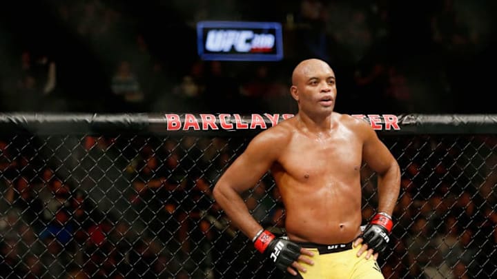 NEW YORK, NY - FEBRUARY 11: Anderson Silva of Brazil looks on before fighting against Derek Brunson (not pictured) of United States in their middleweight bout during UFC 208 at the Barclays Center on February 11, 2017 in the Brooklyn Borough of New York City. (Photo by Anthony Geathers/Getty Images)