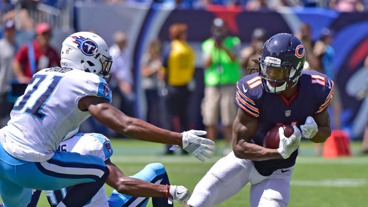 NASHVILLE, TN – AUGUST 27: Kevin Byard #31 of the Tennessee Titans pursues Kevin White #11 of the Chicago Bears during the first half at Nissan Stadium on August 27, 2017 in Nashville, Tennessee. (Photo by Frederick Breedon/Getty Images)